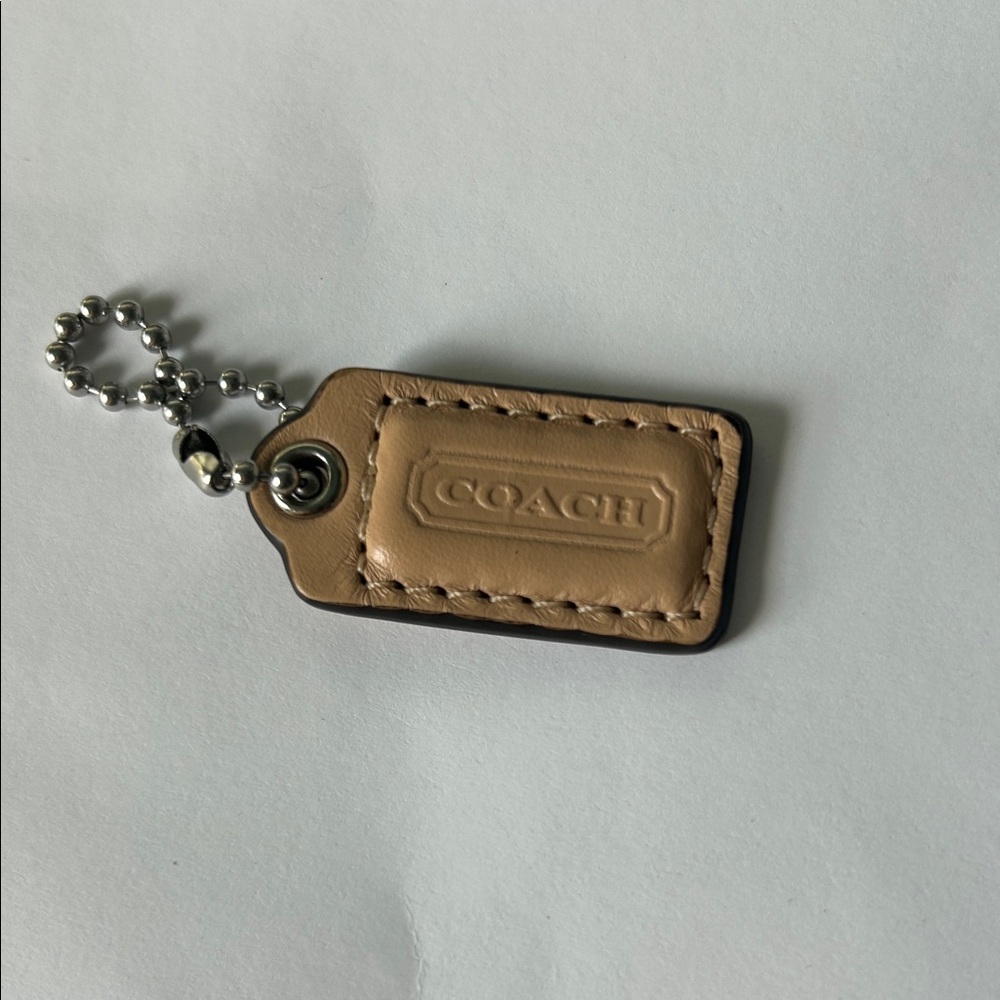 Coach Tan Leather Key Chain